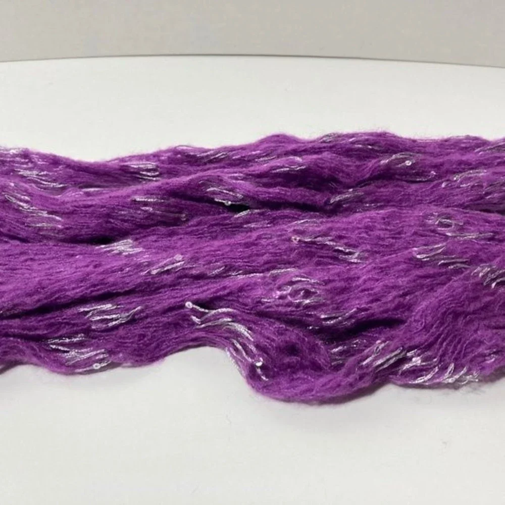 Purple Silver Sequin Rigoletto Yarn 4 Skeins